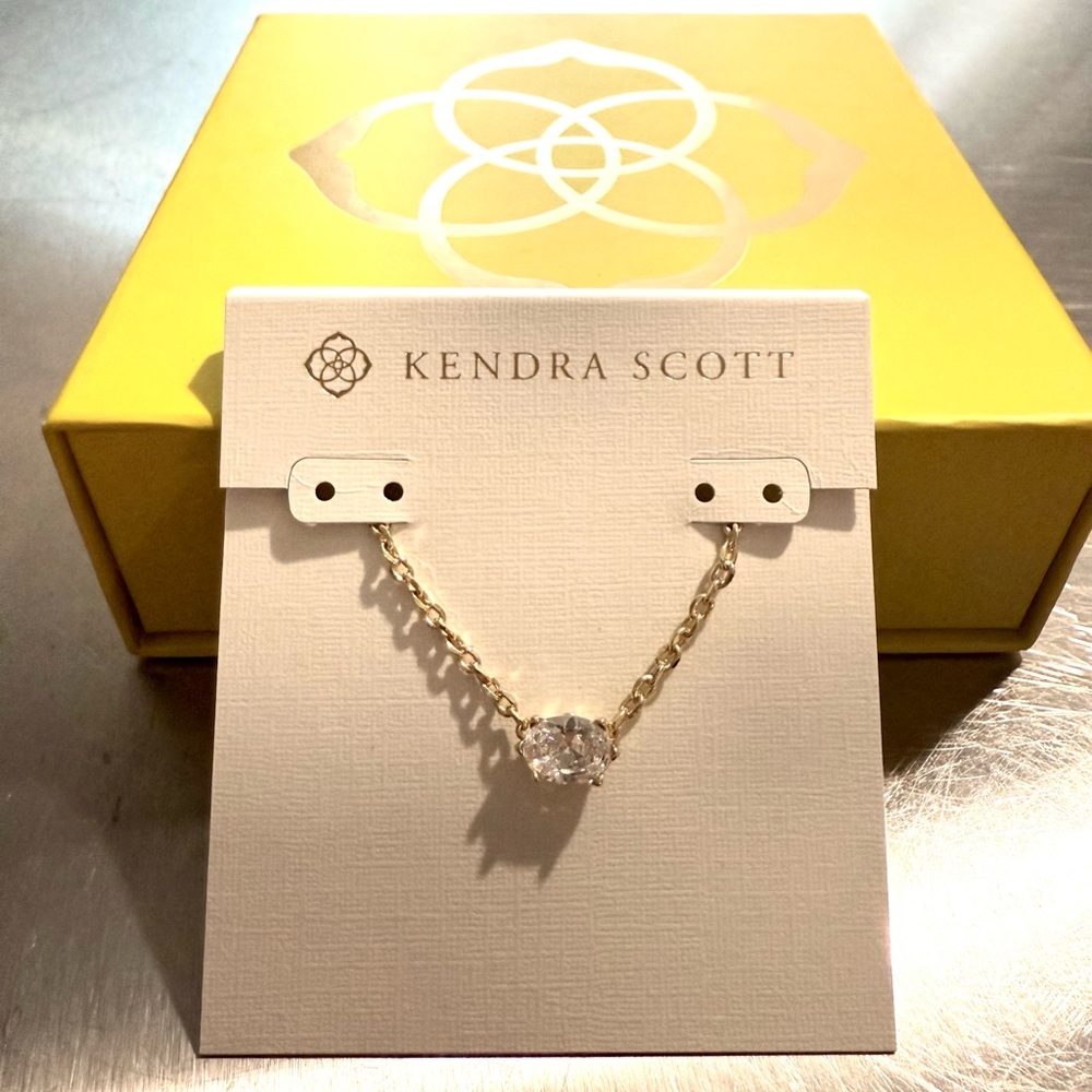 Kendra Scott Gold Necklace with Sparkling Stone